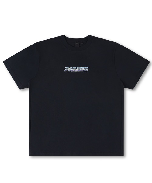 【関税込】 メタル FF アプリケ 半袖Tシャツ - ブラック 箔プリントロゴTシャツ（Tシャツ/カットソー）｜hellam（へラム