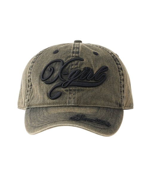 X-girl（エックスガール）の「EMBROIDERED LOGO FADED 6PANEL CAP（キャップ・レディース・ブラック/パープル/ネイビー・ONE SIZE）」の4枚目の写真