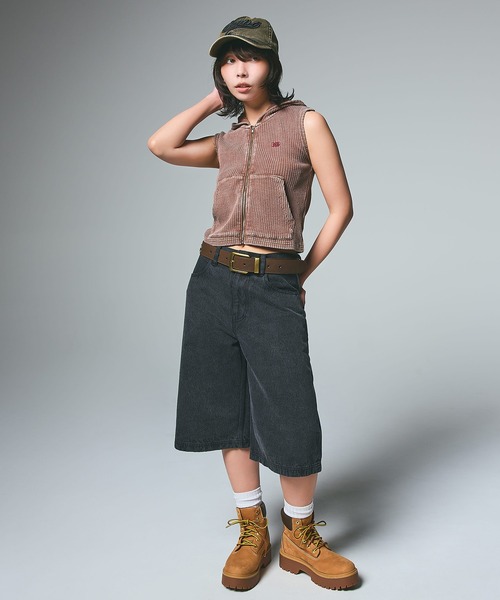 X-girl（エックスガール）の「EMBROIDERED LOGO FADED 6PANEL CAP（キャップ・レディース・ブラック/パープル/ネイビー・ONE SIZE）」の12枚目の写真