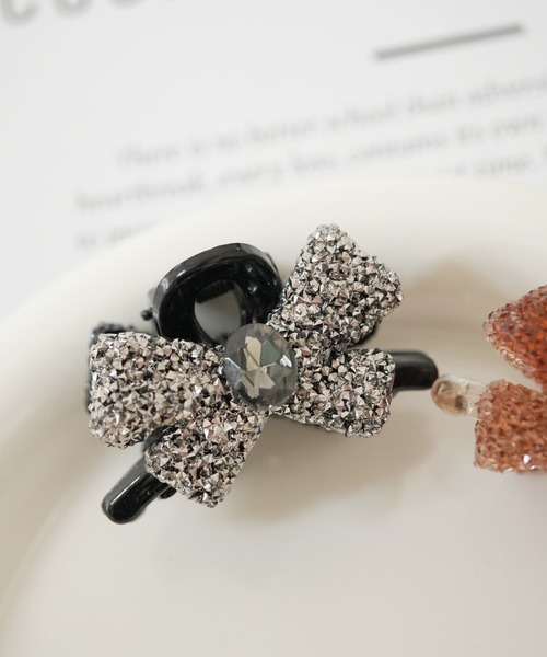 ...accessories mau...coratali ヘアクリップ Port / ポート 】 クリスタル リボン ミニ ヘアクリップ (1個