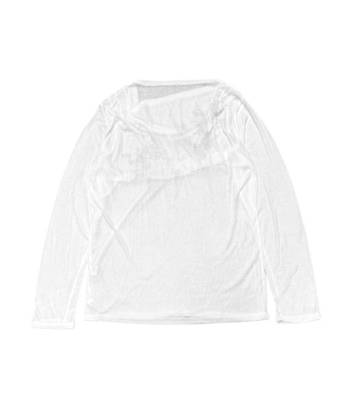 XU(エックスユー)の「【Never mind the XU】see-through loose long sleeve tee / 【ネバーマインド ザ エックスユー】シースルールーズプリント長袖Tシャツ(Tシャツ/カットソー・レディース・ホワイト・ONE SIZE)」の3枚目の写真