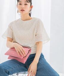 セミシアーカットジャガードブラウス