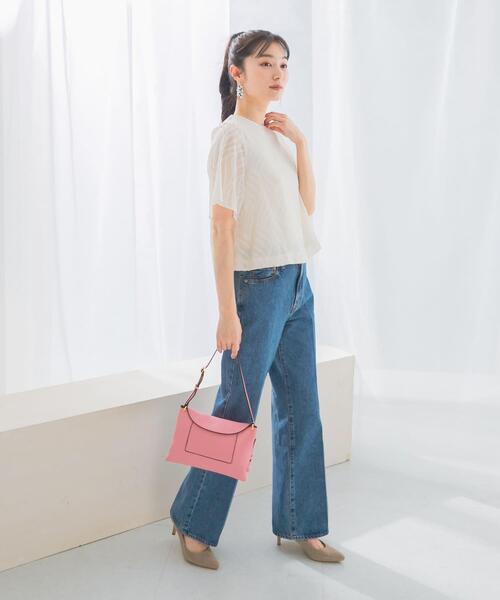 URBAN RESEARCH ROSSO WOMEN（アーバンリサーチ　ロッソ）の「セミシアーカットジャガードブラウス（シャツ/ブラウス・レディース・ネイビー/ベージュ/ブルー/オフホワイト・FREE）」の8枚目の写真