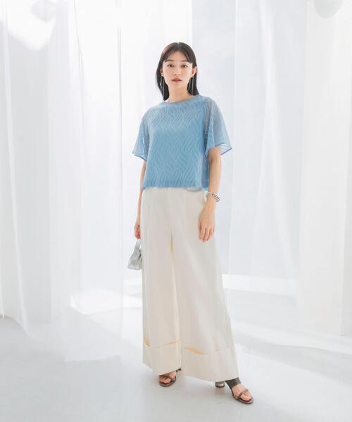 Rossa インポートロッサ　シルクブラウス　シアー　サイズ46 インポートロッサシルクブラウス ブラウス シースルー Rossa