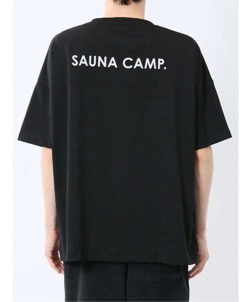 TAKA-Q(タカキュー)の「【サウナ キャンプ アウトドア】タカキュー Sauna Camp×T/Q ロゴ クルー 半袖 Tシャツ(Tシャツ/カットソー・メンズ・ホワイト/ブラック・MEDIUM/LARGE/X-LARGE)」の7枚目の写真