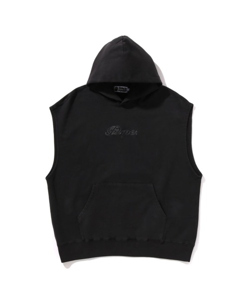 A BATHING APE(アベイシングエイプ)の「GARMENT DYED SLEEVELESS HOODIE(パーカー・メンズ・ブラック・SMALL/MEDIUM/LARGE)」の1枚目の写真