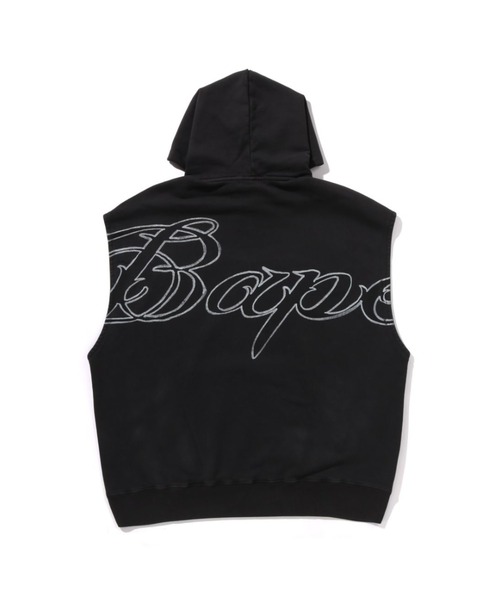 A BATHING APE(アベイシングエイプ)の「GARMENT DYED SLEEVELESS HOODIE(パーカー・メンズ・ブラック・SMALL/MEDIUM/LARGE)」の2枚目の写真