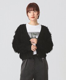 Ray BEAMS | カット ジャカード フリンジ Vネック カーディガン(カーディガン/ボレロ)