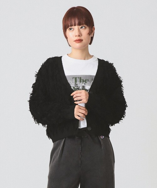 6 ROKU フリンジジャカード カーディガン 日本製 ブラック Free 美品 6 ROKU フリンジジャカード カーディガン 日本製 ブラック Free 美品