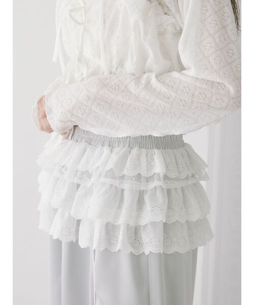 merry jenny（メリージェニー）の「サテンフリルワイドパンツ（その他パンツ・レディース・ピンク/オフホワイト/ライトブルー・FREE）」の13枚目の写真