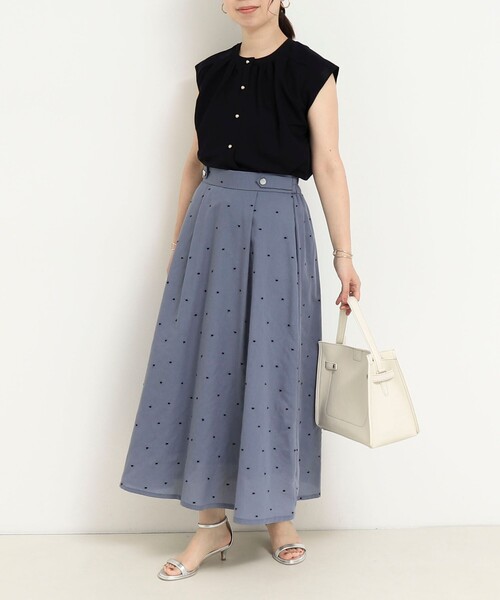 MICO COULIER（ミコクリエ）の「刺繍ドットスカート（スカート・レディース・ブルー/ブラック・38/36）」の11枚目の写真