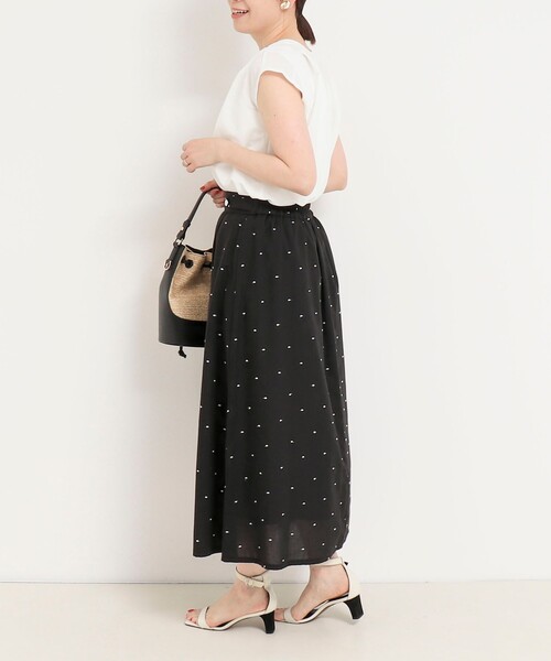 MICO COULIER（ミコクリエ）の「刺繍ドットスカート（スカート・レディース・ブルー/ブラック・38/36）」の14枚目の写真