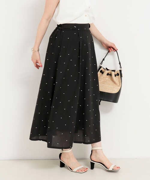 MICO COULIER（ミコクリエ）の「刺繍ドットスカート（スカート・レディース・ブルー/ブラック・38/36）」の18枚目の写真