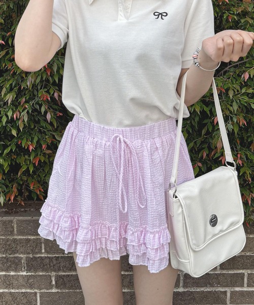 frunco（フランコ）の「ギンガムフリルスカート（スカート・レディース・ピンク/ブラック/ブルー・MEDIUM）」の20枚目の写真