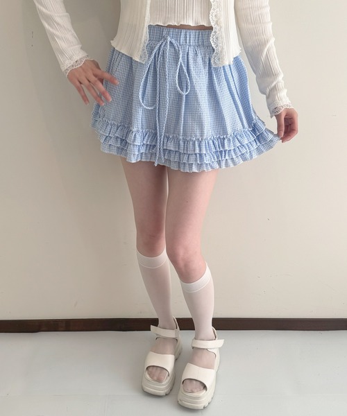 frunco（フランコ）の「ギンガムフリルスカート（スカート・レディース・ピンク/ブラック/ブルー・MEDIUM）」の15枚目の写真