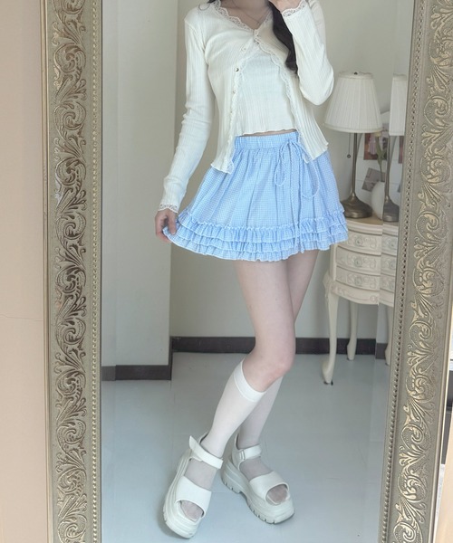 frunco（フランコ）の「ギンガムフリルスカート（スカート・レディース・ピンク/ブラック/ブルー・MEDIUM）」の18枚目の写真