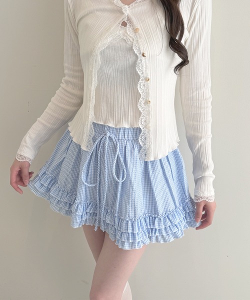 frunco（フランコ）の「ギンガムフリルスカート（スカート・レディース・ピンク/ブラック/ブルー・MEDIUM）」の13枚目の写真