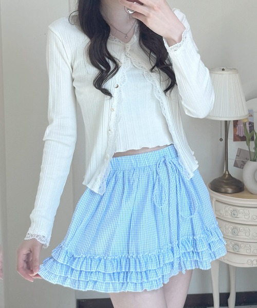 frunco（フランコ）の「ギンガムフリルスカート（スカート・レディース・ピンク/ブラック/ブルー・MEDIUM）」の11枚目の写真