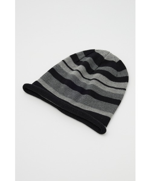 LAGUA GEM（ラグアジェム）の「BORDER LIKE ビーニー（ニットキャップ/ビーニー・レディース・ブラック/カーキ・FREE）」の5枚目の写真