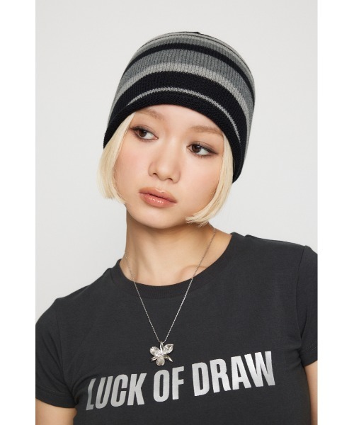 LAGUA GEM（ラグアジェム）の「BORDER LIKE ビーニー（ニットキャップ/ビーニー・レディース・ブラック/カーキ・FREE）」の11枚目の写真