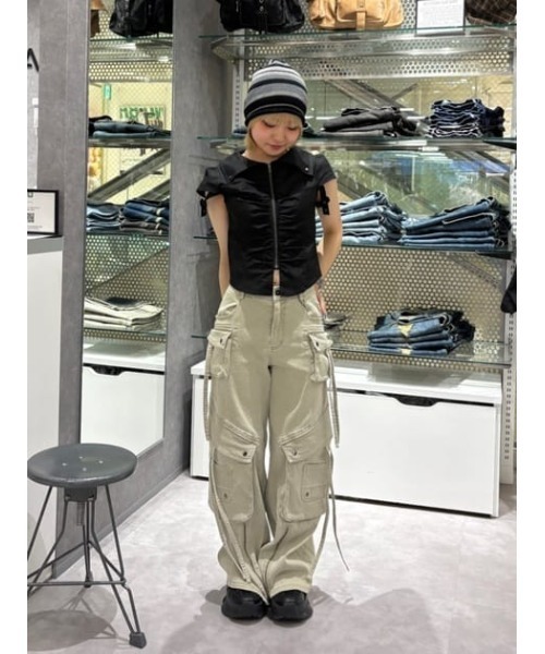 LAGUA GEM（ラグアジェム）の「BORDER LIKE ビーニー（ニットキャップ/ビーニー・レディース・ブラック/カーキ・FREE）」の13枚目の写真