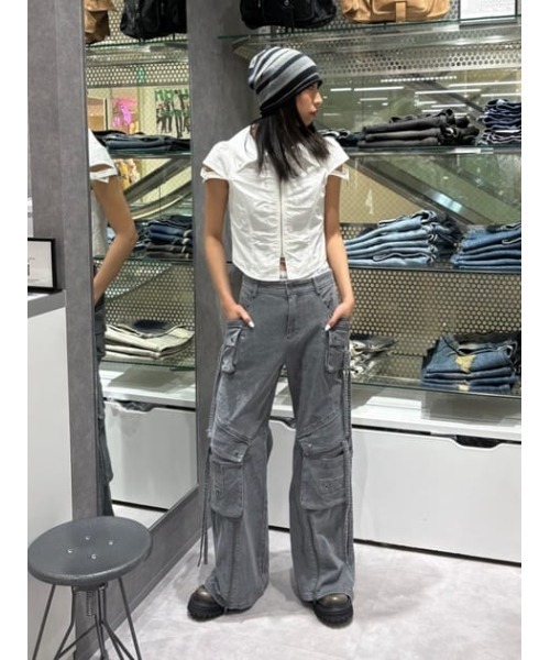 LAGUA GEM（ラグアジェム）の「BORDER LIKE ビーニー（ニットキャップ/ビーニー・レディース・ブラック/カーキ・FREE）」の14枚目の写真