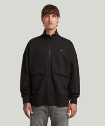 G-STAR | Rovic Full Zip Loose Sweater/ミリタリーディテールフルジップオーバーサイズスウェット(スウェット)