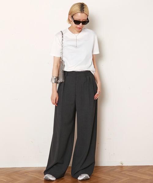 AP STUDIO（エーピーストゥディオ）の「コンパクトTシャツ（Tシャツ/カットソー・レディース・ホワイト/ネイビー/ブラウン・FREE）」の11枚目の写真