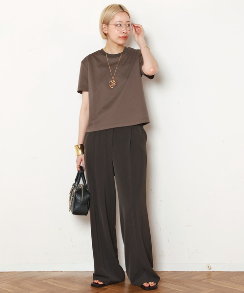 AP STUDIO（エーピーストゥディオ）の「コンパクトTシャツ（Tシャツ/カットソー・レディース・ホワイト/ネイビー/ブラウン・FREE）」の16枚目の写真