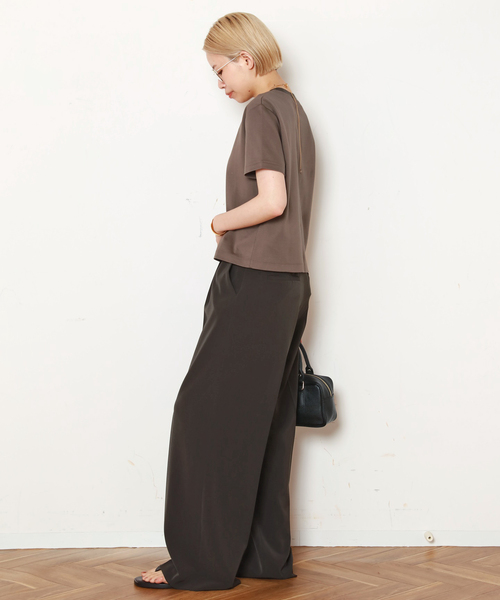 AP STUDIO（エーピーストゥディオ）の「コンパクトTシャツ（Tシャツ/カットソー・レディース・ホワイト/ネイビー/ブラウン・FREE）」の17枚目の写真