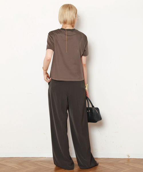 AP STUDIO（エーピーストゥディオ）の「コンパクトTシャツ（Tシャツ/カットソー・レディース・ホワイト/ネイビー/ブラウン・FREE）」の18枚目の写真