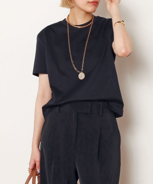 AP STUDIO（エーピーストゥディオ）の「コンパクトTシャツ（Tシャツ/カットソー・レディース・ホワイト/ネイビー/ブラウン・FREE）」の19枚目の写真