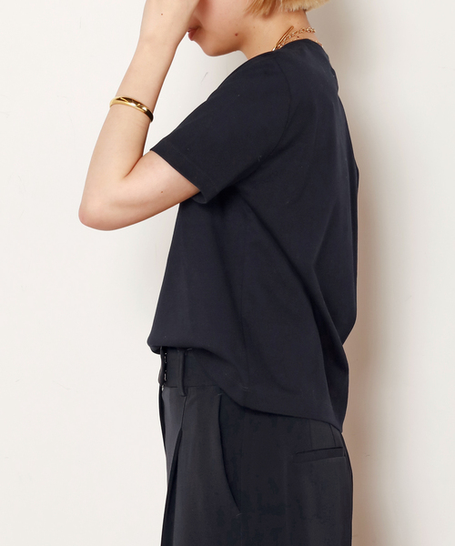 AP STUDIO（エーピーストゥディオ）の「コンパクトTシャツ（Tシャツ/カットソー・レディース・ホワイト/ネイビー/ブラウン・FREE）」の20枚目の写真