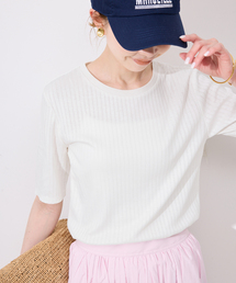 SLOBE IENA（スローブイエナ）の「《汗染み防止/抗菌防臭》リブプルオーバー（Tシャツ/カットソー）」