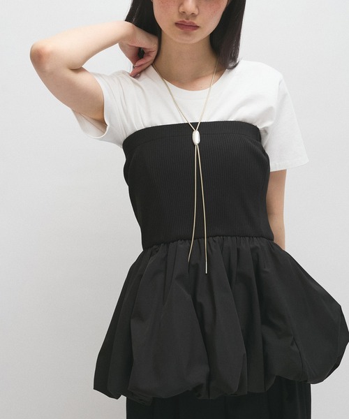 ADAM ET ROPE'（アダムエロペ）の「【EO（イオ）】Loop tie necklace（ネックレス・レディース・シルバー・FREE）」の4枚目の写真