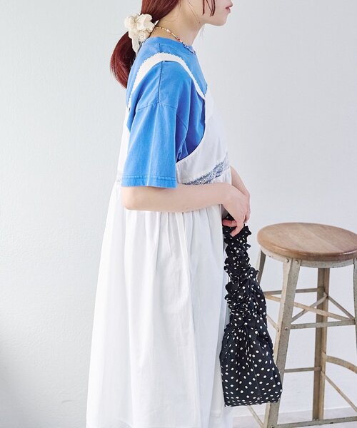 w closet(ダブルクローゼット)の「vintageレースロングワンピース(ワンピース・レディース・オフホワイト/ブルー・FREE)」の13枚目の写真