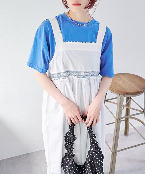 w closet(ダブルクローゼット)の「vintageレースロングワンピース(ワンピース・レディース・オフホワイト/ブルー・FREE)」の20枚目の写真