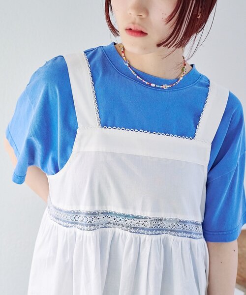 w closet(ダブルクローゼット)の「vintageレースロングワンピース(ワンピース・レディース・オフホワイト/ブルー・FREE)」の21枚目の写真