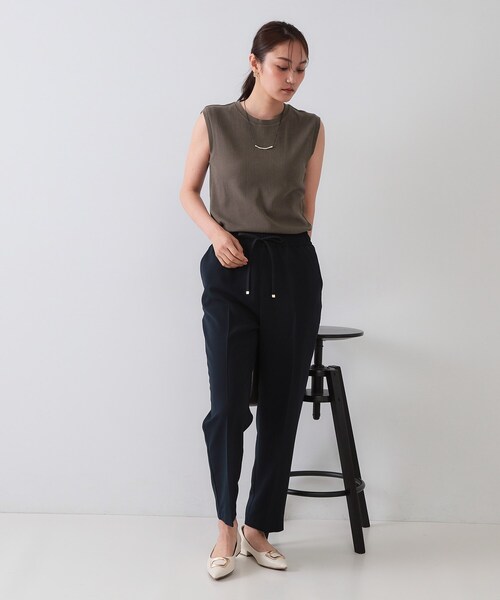OPAQUE.CLIP(オペークドットクリップ)の「◆ノースリーブリブカットソー【洗濯機洗い可】(Tシャツ/カットソー・レディース・ホワイト/ダークグレー/ブラウン系その他/ブラック・42/40/38/36)」の15枚目の写真