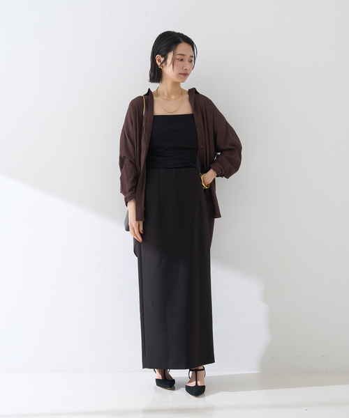 Rouge vif Anna(ルージュヴィフアンナ)の「【セットアップ対応】【3サイズ展開】ストレッチダブルクロスタイトスリットスカート(スカート・レディース・ブラック・34/36/38)」の13枚目の写真