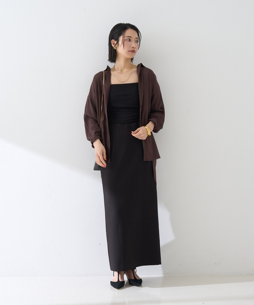 Rouge vif Anna(ルージュヴィフアンナ)の「【セットアップ対応】【3サイズ展開】ストレッチダブルクロスタイトスリットスカート(スカート・レディース・ブラック・34/36/38)」の14枚目の写真