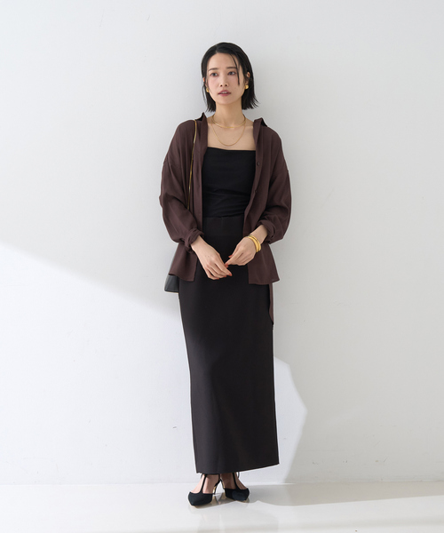 Rouge vif Anna(ルージュヴィフアンナ)の「【セットアップ対応】【3サイズ展開】ストレッチダブルクロスタイトスリットスカート(スカート・レディース・ブラック・34/36/38)」の15枚目の写真