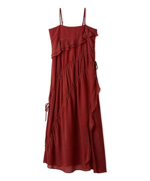 FURFUR（ファーファー）の「ドロストキャミワンピース（ワンピース・レディース・レッド/マルチ/ブラック・F）」の3枚目の写真