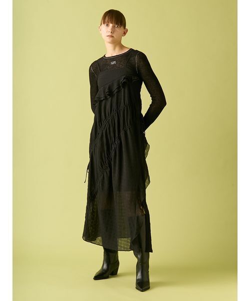 FURFUR（ファーファー）の「ドロストキャミワンピース（ワンピース・レディース・レッド/マルチ/ブラック・F）」の7枚目の写真