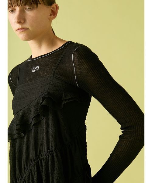 FURFUR（ファーファー）の「ドロストキャミワンピース（ワンピース・レディース・レッド/マルチ/ブラック・F）」の11枚目の写真