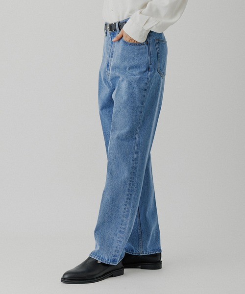 ADAM ET ROPE'（アダムエロペ）の「ブリーチ ストレート スラックスデニム（デニムパンツ・メンズ・ブルー系その他4・S/M/L/XL）」の4枚目の写真