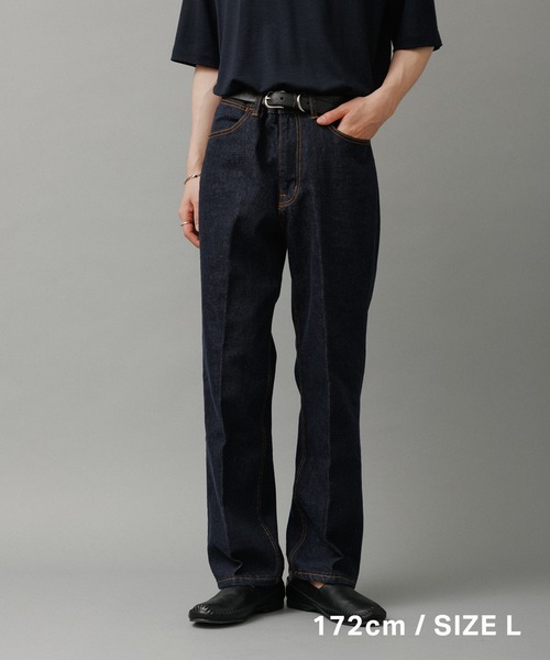 ADAM ET ROPE'（アダムエロペ）の「ブリーチ ストレート スラックスデニム（デニムパンツ・メンズ・ブルー系その他4・S/M/L/XL）」の17枚目の写真