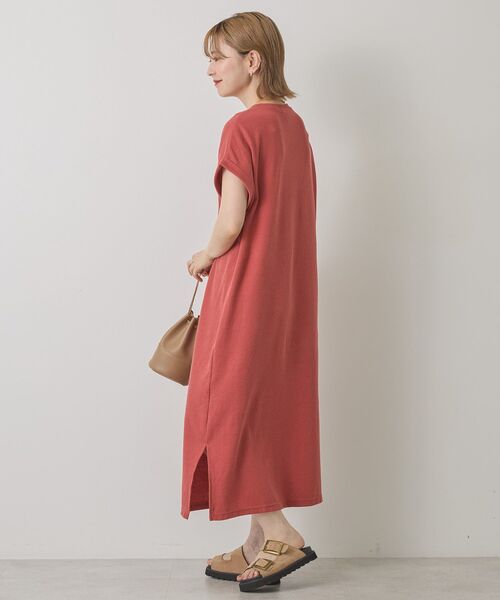 AMERICAN HOLIC（アメリカンホリック）の「ワッフルサイドスリット半袖ワンピース（ワンピース・レディース・オレンジ/チャコールグレー/ベージュ・M/L）」の9枚目の写真