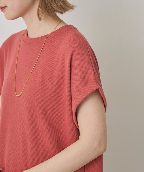 AMERICAN HOLIC（アメリカンホリック）の「ワッフルサイドスリット半袖ワンピース（ワンピース・レディース・オレンジ/チャコールグレー/ベージュ・M/L）」の10枚目の写真