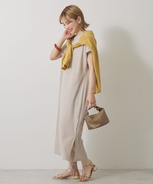 AMERICAN HOLIC（アメリカンホリック）の「ワッフルサイドスリット半袖ワンピース（ワンピース・レディース・オレンジ/チャコールグレー/ベージュ・M/L）」の21枚目の写真